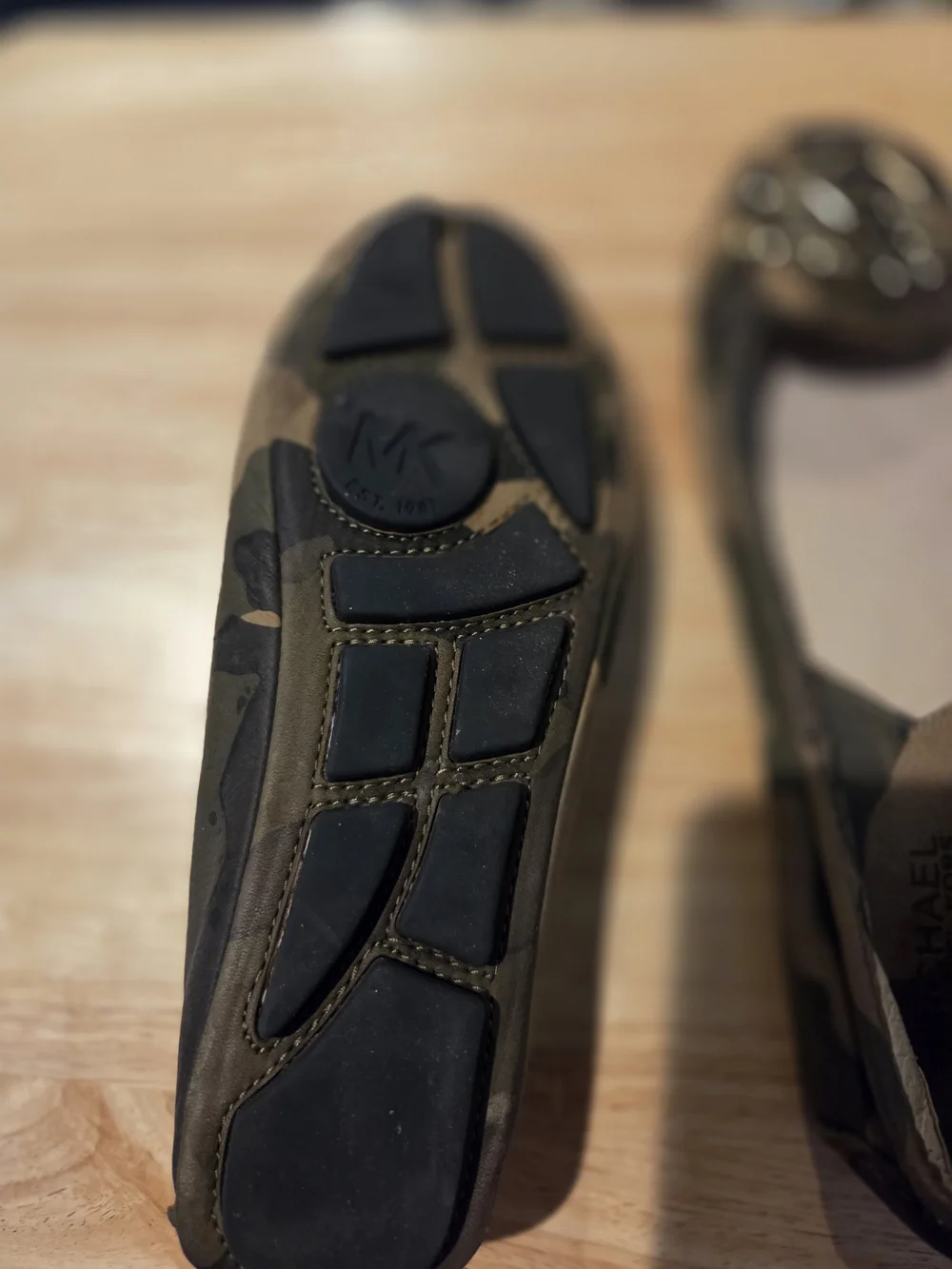 Michael Kors Camo Logo Ballet Flats - Olive Green & Tan